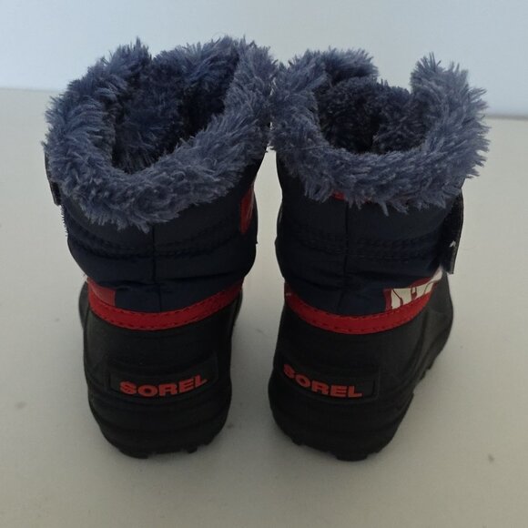 SOREL | Commander Snow Boots Navy Red Sz 4 - Picture 4 of 5